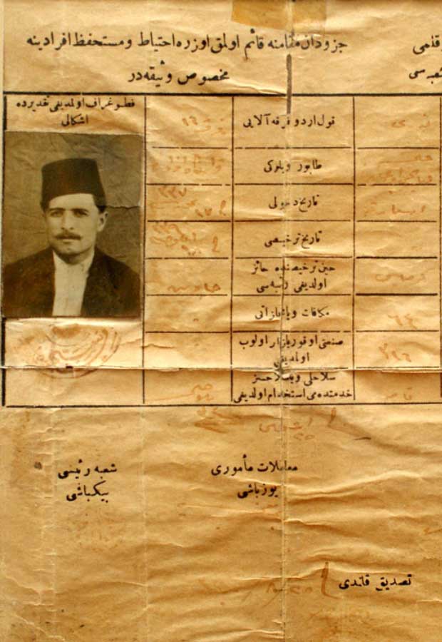 Nuri Parlar'ın Askerlik Belgesi